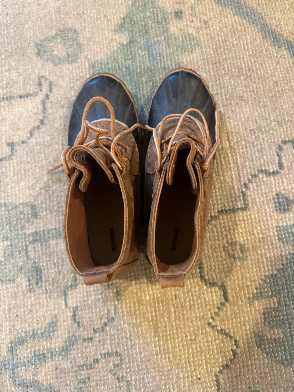 Sorel Brown and Black Lace-Up Duck Boots